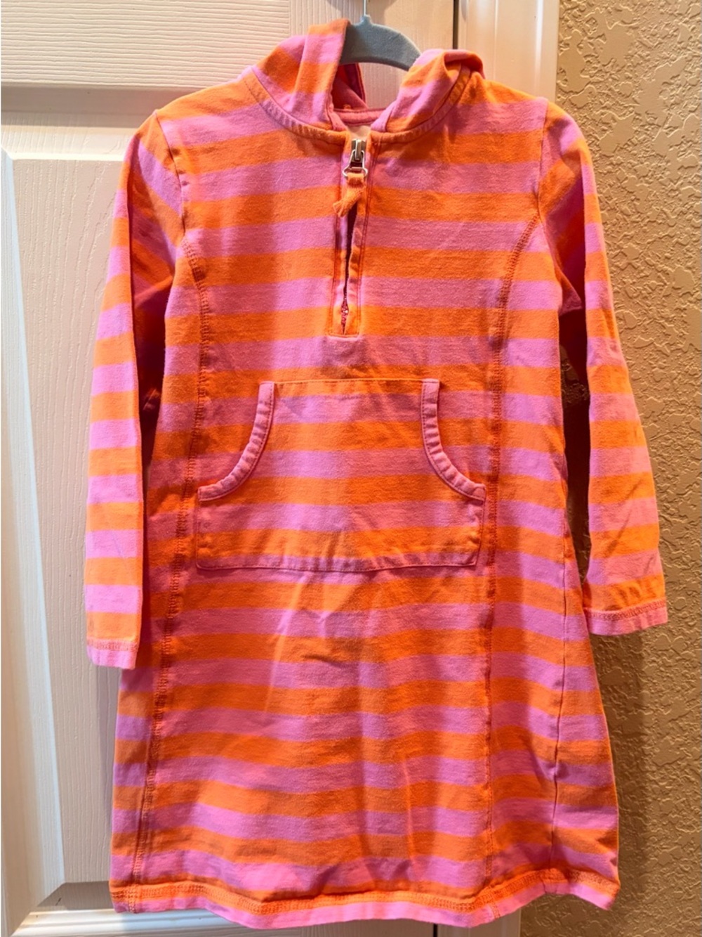 Hartstrings Pink & Orange Striped Hooded Tunic